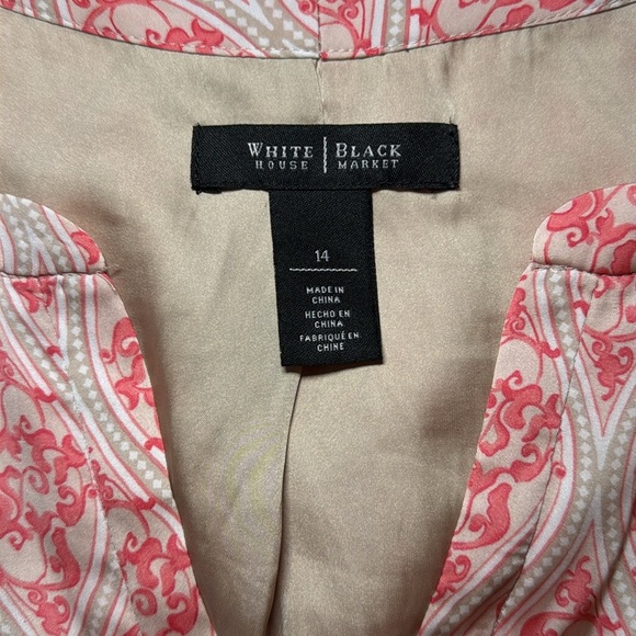 White House Black Market Sleeveless Print Dress Size 14 - Picture 8 of 13